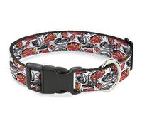 Disney Collier pour Chien avec Boucle en Plastique Motif Cars 3 Lightning McQueen Storm Jackson Poses Dispersé Blanc 17,8 à 21,6 cm Largeur 1,3 cm