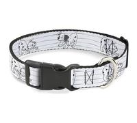 Disney Collier pour chien avec boucle en plastique Motif dalmatiens jouant Blanc Noir 50,8 à 78,7 cm Largeur 3,8 cm