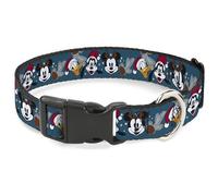 Disney Collier pour chien avec boucle en plastique Motif Donald Dingo et Mickey avec pomme de pin Bleu 28 à 41,5 cm 2,5 cm de large