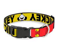 Disney Collier pour Chien avec Boucle en Plastique Motif Mickey Souriant Jaune Noir Rouge 24 à 33 cm Largeur 2,5 cm