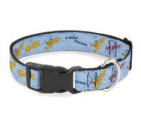 Disney Collier pour chien avec boucle en plastique Motif Pluto Poses et citations Bleu/rouge/jaune 33 à 43 cm Largeur 3,8 cm