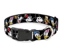 Disney Collier pour Chien avec Boucle en Plastique Motif Six Visages souriants Noir 50,8 à 78,7 cm Largeur 3,8 cm
