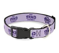 Disney Collier pour chien avec boucle en plastique Motif The Proud Family Title Logo Violets 17,8 à 21,6 cm Largeur 1,3 cm