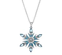 Disney Collier pour Filles en Argent, avec Pendentif Représentant Elsa, Anna, Olaf ou un Flocon de Neige de Frozen Orné de Zircone