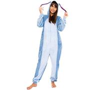 Disney Combinaison Bourriquet pour Femme | Vêtements de Nuit pour Adultes Bourriquet | Pyjamas en Polaire pour Femmes | Marchandise Officielle Winnie l'ourson | Bleu | X-Large