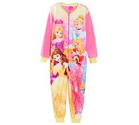 Disney Combinaison de princesse pour filles, pyjama en polaire pour enfants, vêtements de nuit zippés, rose, 7-8 Years