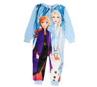 Disney Combinaison en polaire pour fille Anna et Elsa La Reine des Neiges, bleu clair, 3 ans