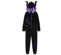 Disney Combinaison Pyjama Enfant Fille Pyjama Stitch Surpyjama Grenouillère en Polaire Fille Onesie Enfant Ado 2-15 Ans (Noir Malefique, 13-14 Ans)