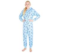 Disney Combinaison Pyjama Enfant Pyjama Stitch Minnie Grenouillère Surpyjama Fille Polaire Tailles Enfant Ado 2-14 Ans (Bleu Stitch, 11-12 Ans)