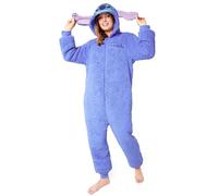 Disney Combinaison Pyjama Femme Stitch Minnie Grenouillère Adulte en Polaire sur Pyjama Adulte Ado Tailles S-2XL (Bleu Stitch, XL)