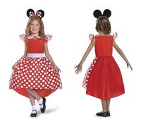 Disney Minnie Mouse - Costume Enfant Minnie Rouge à Pois Blancs avec Oreilles - Taille XS (3-4 Ans) - Licence Officielle - Déguisement pour Filles