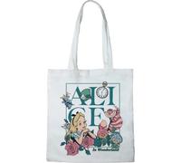 Disney Cotton Division Officiel Alice In Wonderland 100% coton |Réutilisable | Longue poignée | Voyages et achats |Sac fourre-tout 38 * 40 CM, Alice_White_3, Taille unique