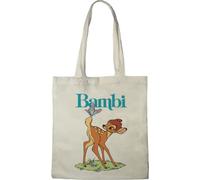Disney Cotton Division Officiel Bambi imprimés 100% coton |Réutilisable | Longue poignée | Voyages et achats |Sac fourre-tout 38 * 40 CM, Bambi_Beige_2, Taille unique