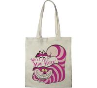 DISNEY Cotton Division Officiel Cheshire Cat imprimés 100% coton |Réutilisable | Longue poignée | Voyages et achats |Sac fourre-tout 38 * 40 CM, Cheshire Cat_Beige_2, Taille unique