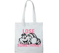 Disney Cotton Division Officiel Cheshire Cat imprimés 100% coton |Réutilisable | Longue poignée | Voyages et achats |Sac fourre-tout 38 * 40 CM, Cheshire Cat_White_4, Taille unique