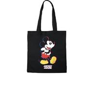 DISNEY Cotton Division Officiel Mickey Mouse imprimés 100% coton |Réutilisable | Longue poignée | Voyages et achats |Sac fourre-tout 38 * 40 CM, Mickey Mouse_Black_3, Taille unique
