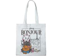Disney Cotton Division Officiel The Aristocats imprimés 100% coton |Réutilisable | Longue poignée | Voyages et achats |Sac fourre-tout 38 * 40 CM, Aristocats_White_2, Taille unique
