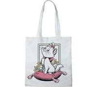 Disney Cotton Division Officiel The Aristocats imprimés 100% coton |Réutilisable | Longue poignée | Voyages et achats |Sac fourre-tout 38 * 40 CM, Aristocats_White_6, Taille unique