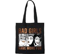 Disney Cotton Division Officiel Villains imprimés 100% coton |Réutilisable | Longue poignée | Voyages et achats |Sac fourre-tout 38 * 40 CM, Villains_Black_3, Taille unique