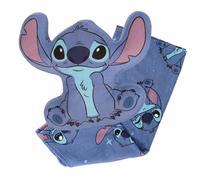 DISNEY - Coussin et plaid 2-en-1 Stitch Disney - Plaid Doux et Moelleux Rangé dans un Coussin - 100% Polyester - 200 GSM - Bleu