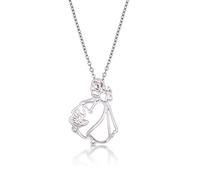 Disney Couture Blanche neige Collier avec contour du personnage Plaqué or blanc