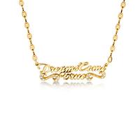 Disney Couture Kingdom Plaqué or Jaune 14ct Cristal Cinderella Cendrillon Dreams Come True Message Collier Pendentif