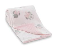 Disney Couverture Mickey et Minnie à 2 plis pour bébé - Avant en vison doux imprimé, dos texturé - Couverture confortable et chaude pour bébé garçon et fille, 76,2 x 101,6 cm