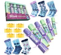Disney Crackers de Noël Remplis Christmas Crackers Enfant Adulte avec Chaussettes Stitch Mickey Minnie Elsa Spiderman (Vert/Violet Stitch Adult)