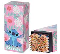 Disney Crayons de Couleur Enfant, Coffret 72 Crayons de Couleur pour Dessin et Coloriage, Couleurs Assorties (Rose Stitch)