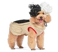 Disney Cruella FF22931 Costume d'halloween pour Animaux de Compagnie - Costume d'halloween pour Chien, sous Licence Officielle, Beige (FF22931)