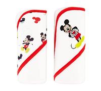 Disney Cudlie Baby Boy Mickey Mouse 2 Pack Rolled/Carded Hooded Towels in Happy Place Print