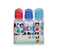 Disney Cudlie Mickey Mouse Baby Boy 3 Pack 9oz Bottles with Bright Mickey Print