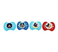 Disney Cudlie Mickey Mouse Baby Boy 4 Pack of Pacifiers with Big Star Print