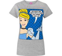 Disney - T-shirt Cendrillon 'I Am Proof That A New Pair Of Shoes Can Change Your Life' - Femme (XL) (Gris) - UTNS4265 Gris G