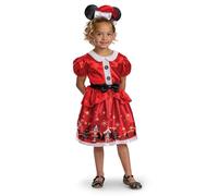 Disney - Déguisement Fille Minnie Mouse de Noël avec Robe Rouge à Nœud et Oreilles - Taille M (3-4 Ans) - Licence Officielle Costume Enfant pour Noël et Fêtes de Fin d’Année