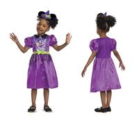 Disney - Déguisement Minnie Mouse Sorcière Violet pour Enfant Fille avec Nœud Vert - Taille M (3-4 Ans) - Licence Officielle - Costume Disney Halloween ou Soirée Déguisée pour Tout-Petits