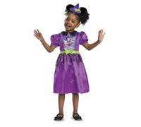 Disney Minnie Mouse - Costume Enfant Minnie Sorcière Violet avec Nœud Vert - Taille S (2T) - Licence Officielle - Déguisement pour Tout-Petits Filles