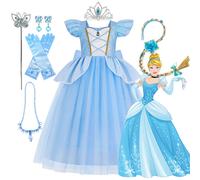 Disney Deluxe élégant cendrillon princesse robe de bal fantaisie anniversaire cendrillon robe de soirée robes Costume jouer carnaval vêtements Cinderella ACC 2