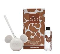Disney - Diffuseur de parfum Mickey Mouse en céramique blanche avec parfum - litchi et poire - Produit sous licence officielle Disney - H : 11 cm x l : 14 cm.