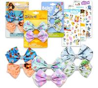 Disney Disney Assortiment de nœuds pour cheveux pour filles - Ensemble d'accessoires de cheveux bleus, Moana, Stitch et plus encore | Accessoires de cheveux bleus bleus pour enfants et femmes