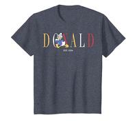 Disney Donald Duck Est. 1934 Donald Colorful Text T-Shirt, Enfant, Bleu Chiné, 6 ans