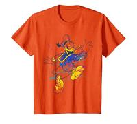 Disney Donald Duck Jumping For Joy Paint Splatter Portrait T-Shirt, Enfant, Orange, 8 ans