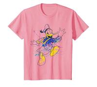 Disney Donald Duck Jumping For Joy Paint Splatter Portrait T-Shirt, Enfant, Rose, 8 ans