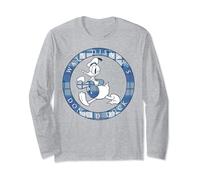 Disney Donald Duck Plaid Portrait Circle Logo Manche Longue