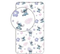 Disney - Drap housse en coton "Lilo & Stitch" - Blanc/Rose - 90 x 200 cm