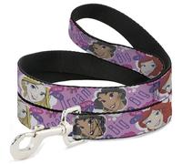 Disney Dream Laisse pour chien Motif visages de grande princesse Rose/violet 1,8 m de long 1,3 cm de large