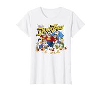 Disney DuckTales Classic Group Shot T-Shirt, Femme, Blanc, XS