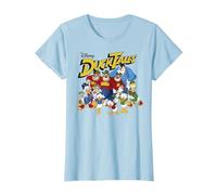 Disney DuckTales Classic Group Shot T-Shirt, Femme, Bleu Céleste, XL