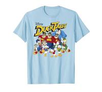 Disney DuckTales Classic Group Shot T-Shirt, Homme, Bleu Céleste, M
