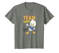 Disney DuckTales Team Dewey It Just Comes Naturally T-Shirt, Enfant, Vert kaki chiné, 12 ans